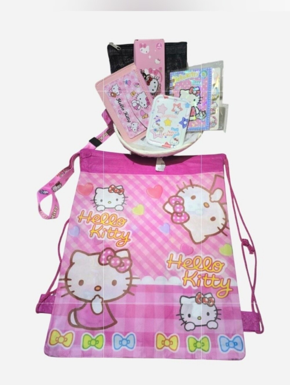 Hello Kitty Bundle Of 5 Including FREE HELLO KITTY REUSABLE DRAWSTRING BAG